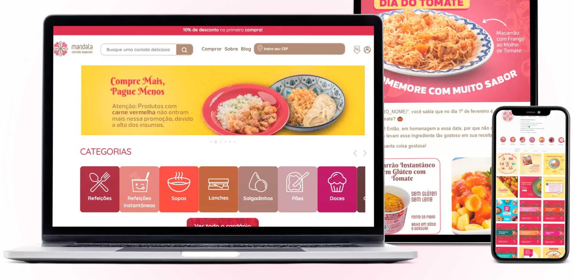 Imagem do e-coomerce da Mandala