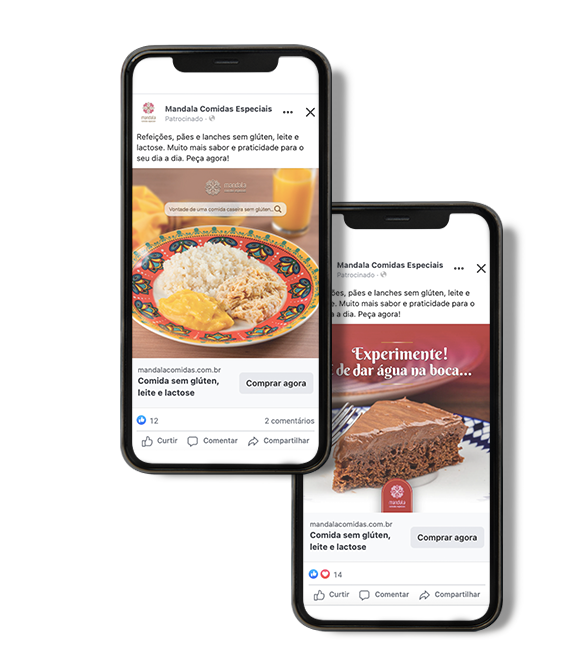 Imagem de um anúncio feito para a Mandala no Meta Ads